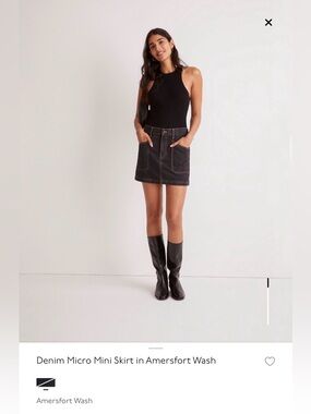 Madewell Black Micro Denim Mini Skirt